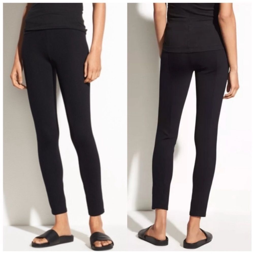 VINCE | Solid Black Ponte Stretch Pants Leggings
Elastic Waist Women's Size L
